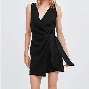 Zara TRF Collection Black Wrap Dress Size XS Sleeveless Racerback
